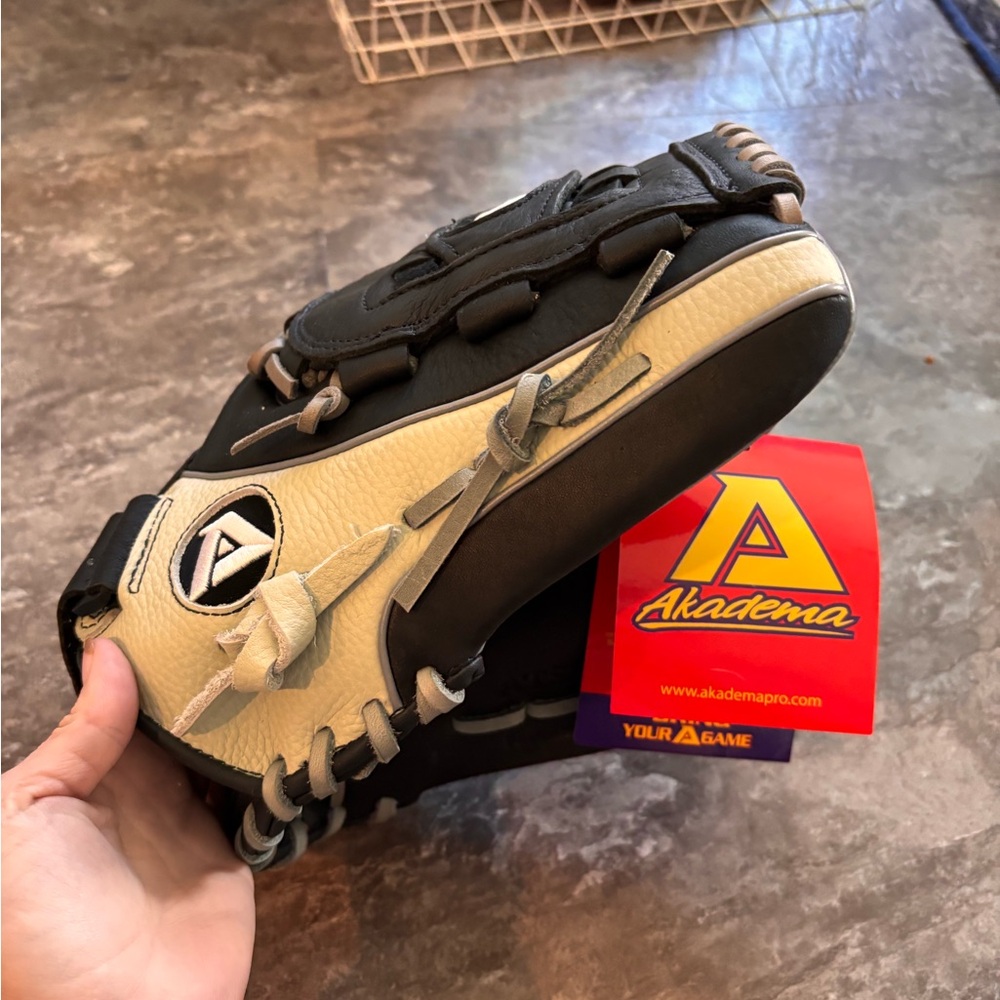 Akadema Black and Cream Softball Glove